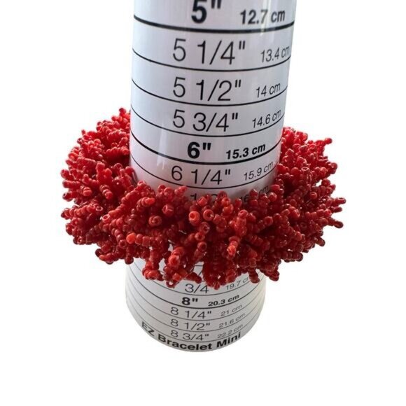 Nautical Coral-Inspired Beaded Bracelets Design Red & Cream Handmade - Picture 2 of 10